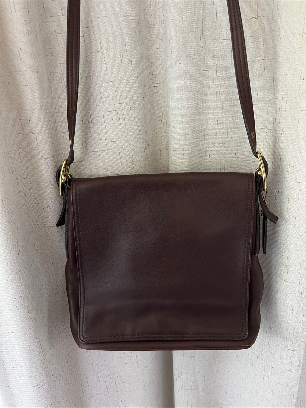 Vintage Coach Brown Leather Flap Crossbody Bag Monterey Flap - Picture 3 of 11